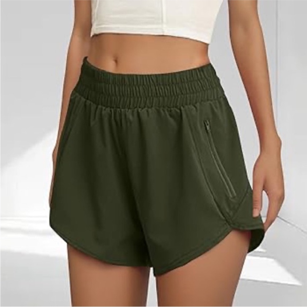 Dark Green Athletic Shorts
